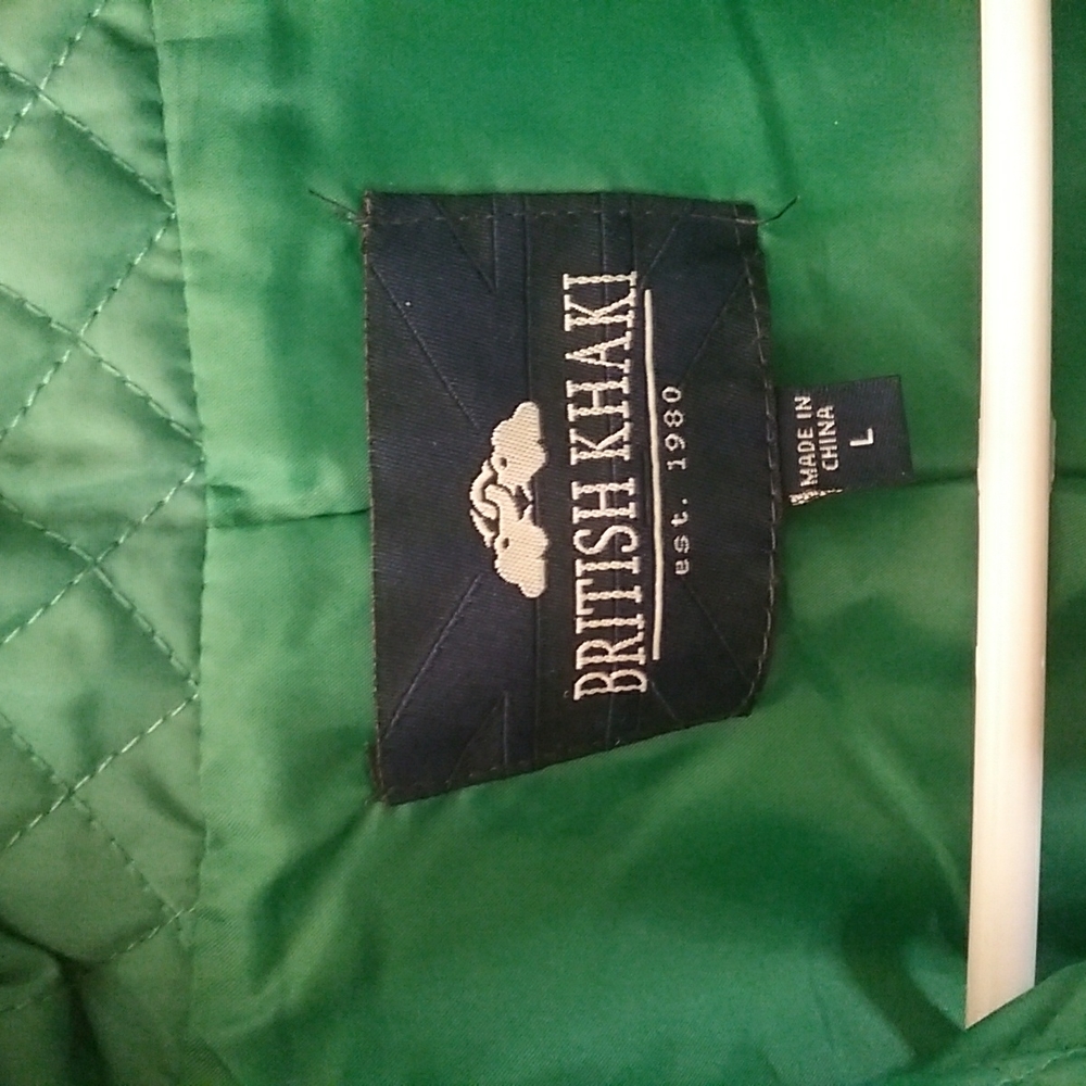 British Khaki Green Quilted Vintage Vest - Picture 3 of 7